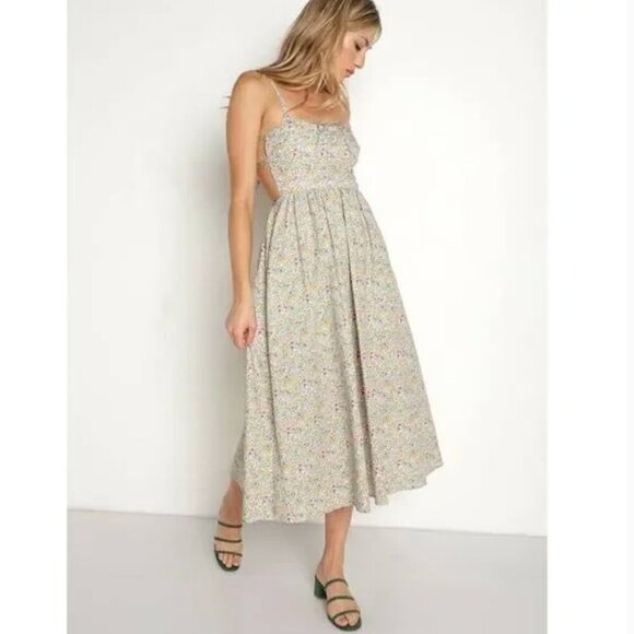 NWOT For Love and Lemons Raleigh LIBERTY Poppy Floral Cotton Midi Dress Medium - Picture 8 of 15